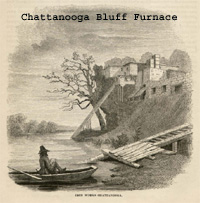 Chattanooga Bluff Iron Furnace from Harper's New Monthly estimaged 1858 - 1860